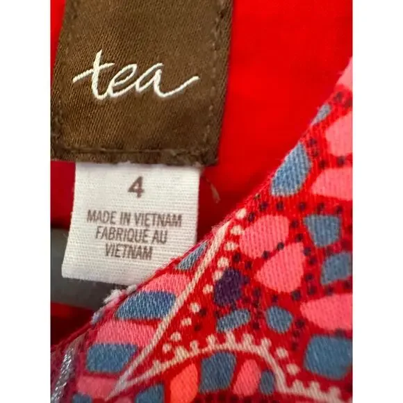 Tea Collection Adaira Sash Red Paisley Dress Size 4 - Picture 4 of 6